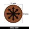 Chaos Symbol Arrows Pointing Out Round Iron-On Engraved Faux Leather Patch Applique - 2.5"